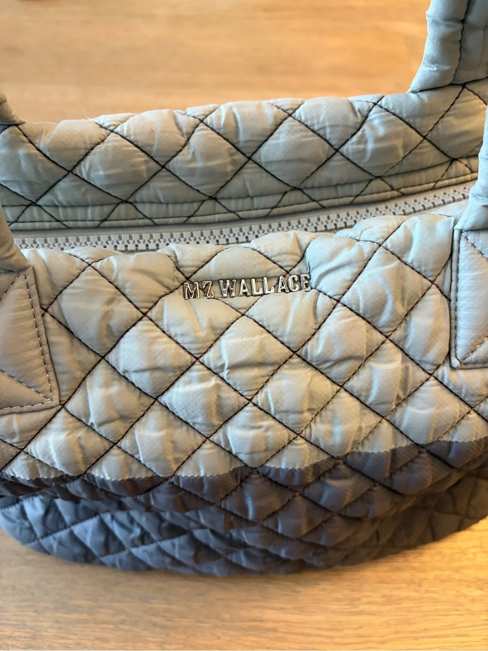 MZ Wallace Two-Tone Quilted Women’s Shoulder Bag - Gray & Light Gray